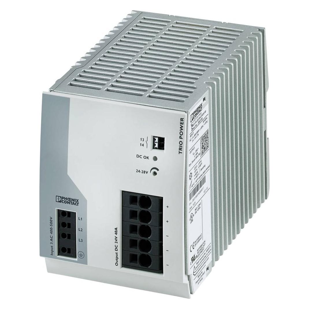 Phoenix Contact 3 Phase DIN Rail PSU 24 VDC Output, 40A (2903156)