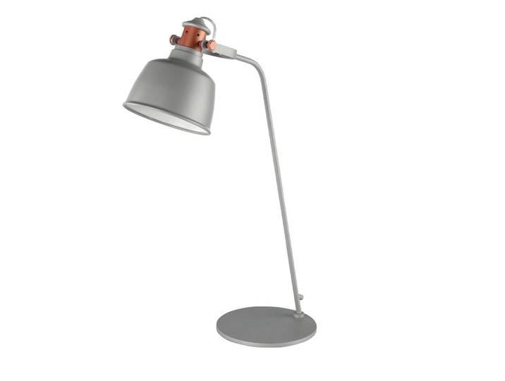 Angel Cerda Tischleuchte 8033, Grau und Bronze, Stahl, multidirektionaler Schirm, Metall, Essen/Getränk, Formgebogen, E27, 42x60x18 cm, Lampen & Leuchten, Innenbeleuchtung, Tischlampen, Schreibtischlampen