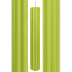Wiedemann Kerzen Rillen Kerzen Apfelgrün 300 x Ø 45 mm, 4 Stück