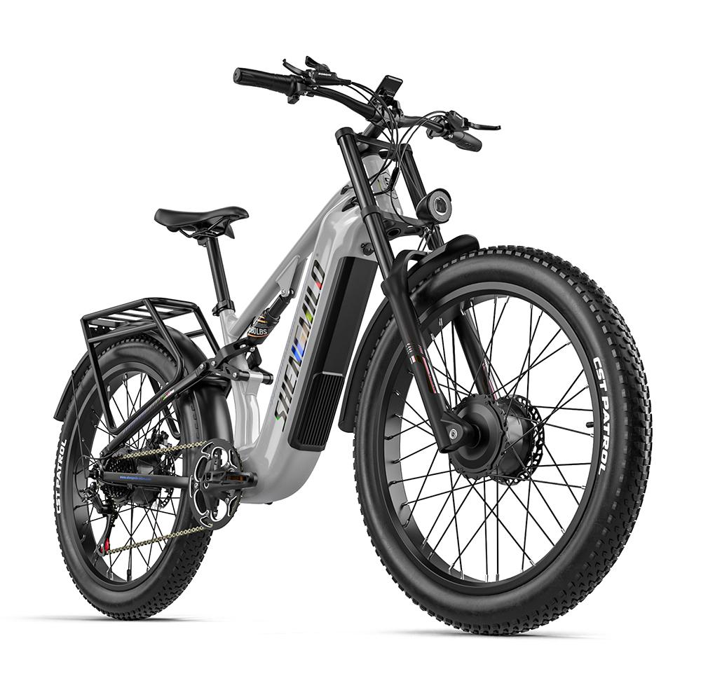 SHENGMILO S600 PRO Elektrofahrrad,48V 25AH,80-90 km,26×3.0 Zoll,2×80N.M,120 kg,Farbdisplay
