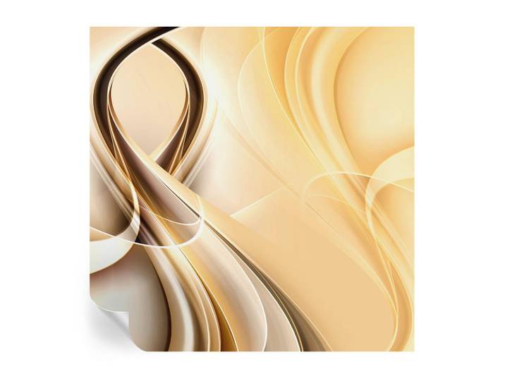 Wallfluent Fototapete 250x250 cm - Wellenlinien, Orange, 250x250 cm, Tapeten & Wandverkleidungen, Fototapeten