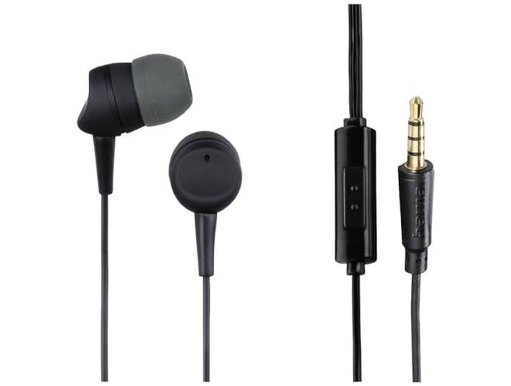 Hama Kooky Hi-FI in-ear hoofdtelefoon, bekabeld, stereo, donkergrijs, zwart, ruisonderdrukking van de microfoon
