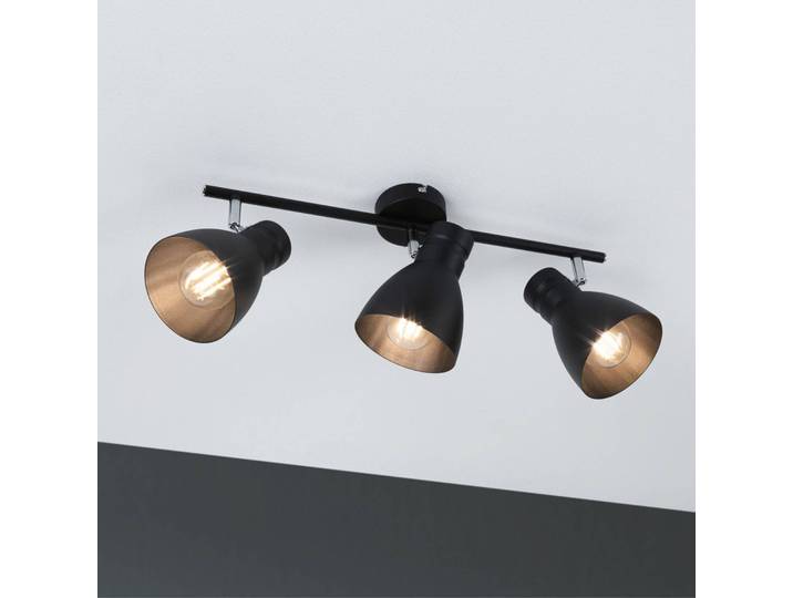 Paulmann Davy Deckenleuchte, schwarz, dreiflammig Davy, dimmbar, schwarz, für Wohn- / Esszimmer, Metall, Modern