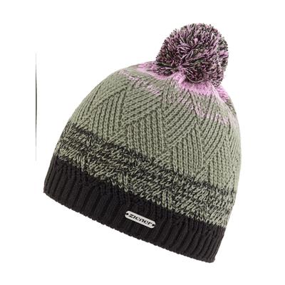 Strickmütze ZIENER "IXIA-Z DAMEN", Damen, grün (dusty grün), Materialmix, Mützen Strickmütze, warm, mit weichem Fleecefutter