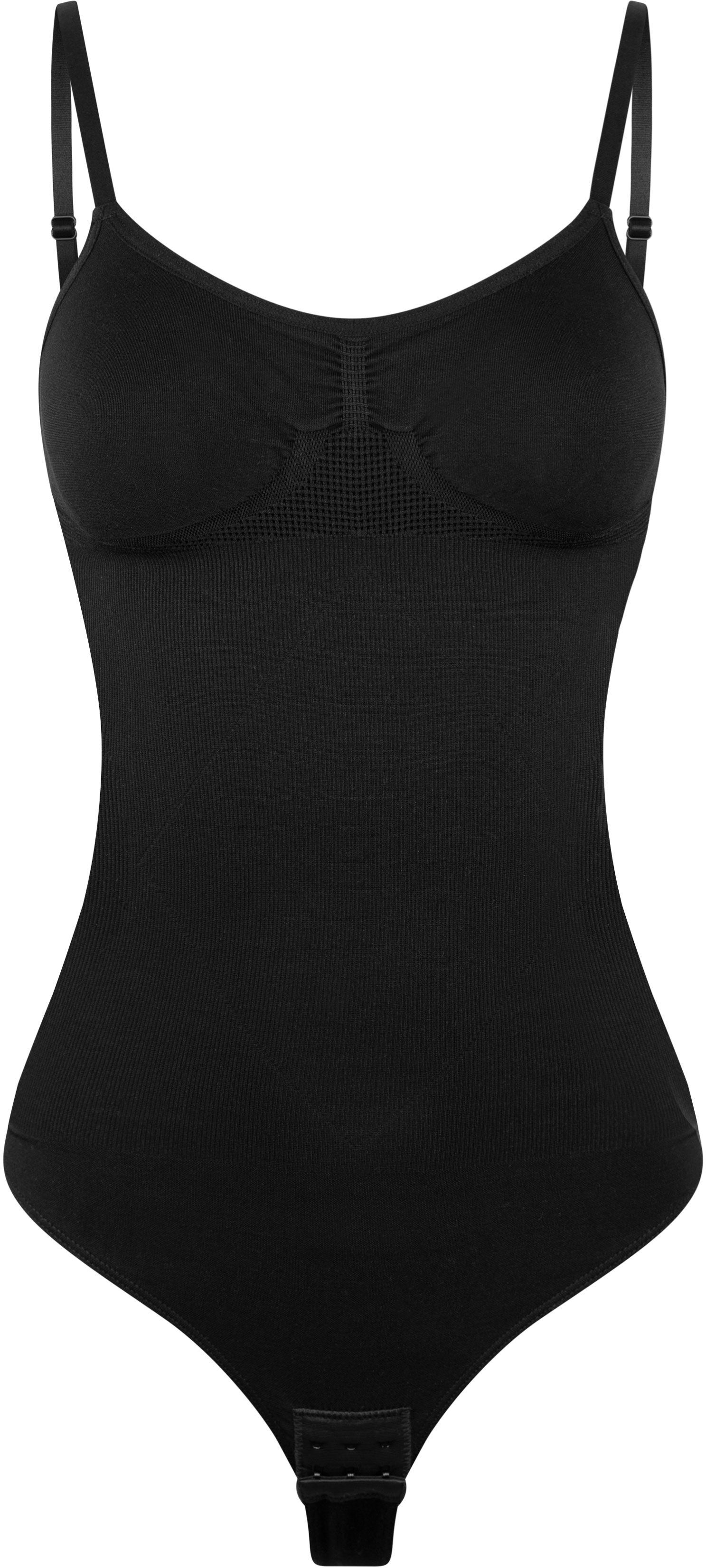 Shaping-Body MAGIC BODYFASHION, Damen, Gr. XL, N-Gr, schwarz, Obermaterial: 92% Polyamid, 8% Elasthan, eng normal, tiefer V-Ausschnitt, Bodys Shaping-Body, Shaping-Effekt, eng, basic, bequem, elastisch schwarz XL, N-Gr