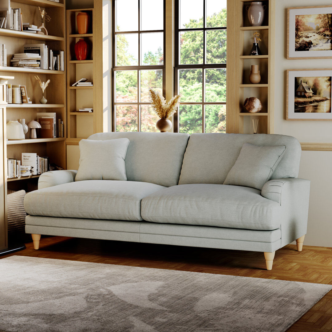 ClassicLiving Adaku 3 Seater Sofa Sky/Country Oak 95cm H X 204cm W X 112cm D