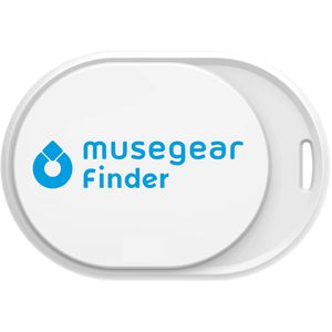 Musegear Bluetooth-Tracker Mini, für iOS & Android, 6 Monate Batterielaufzeit, spritzwassergeschützt IP44, weiß