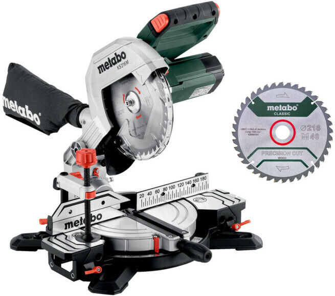 Scie à onglets Metabo KS 216 M Set avec 2e lame de scie en carbure (610216900)