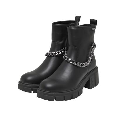 Stiefel BUFFALO "Buffalo ZORA SOCK BOOTIE CHAIN - VEGAN NAPPA", Damen, Gr. 38, schwarz, Polyurethan, unifarben, Schuhe Stiefel