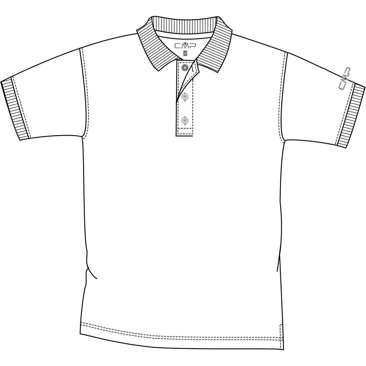CMP MAN Polo bianco-grey (26XN) 52 3T60077-26XN-52