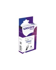 Armor WECARE Schriftband komp. Brother TZe-121 Schwarze Schrift auf transparentem Band Schwarz (K80020W4)