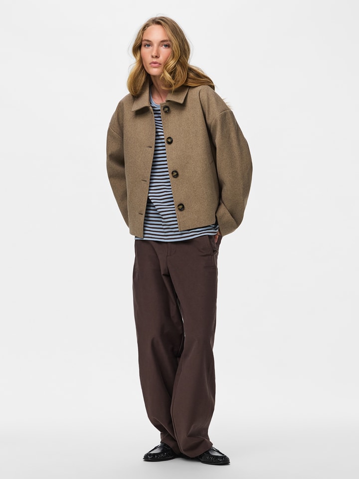 Pieces Übergangsjacke "Aya" in Hellbraun - XS