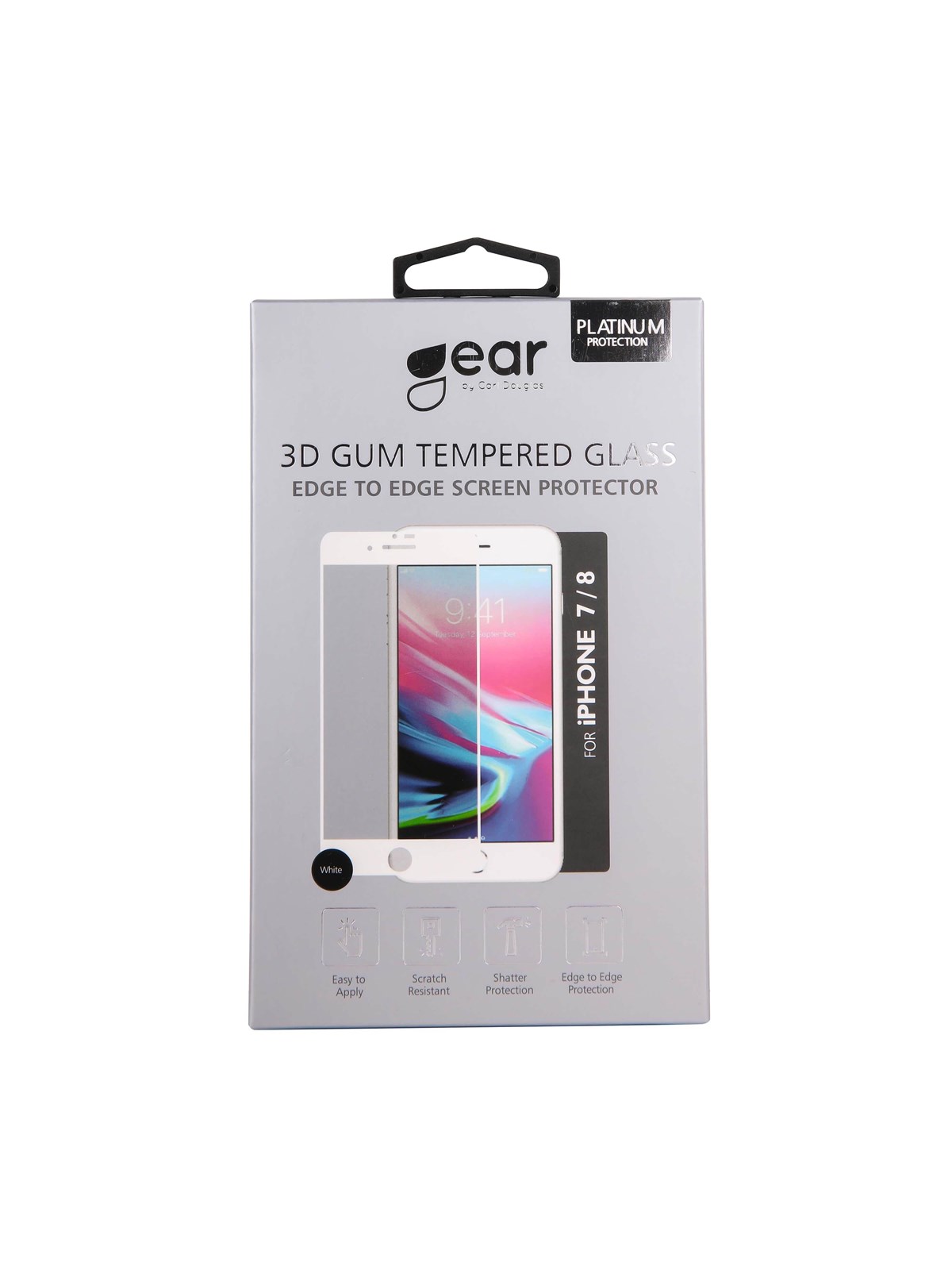 GEAR Screen Protector 3D White iPhone 7 / 8