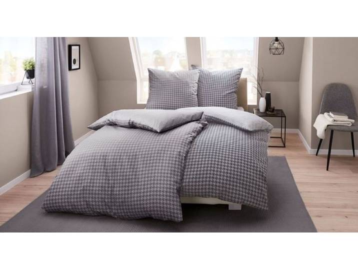 Kleine Wolke Mako-Satin-Bettwäsche Stirling Anthrazit 100% Baumwolle Dunkelgrau