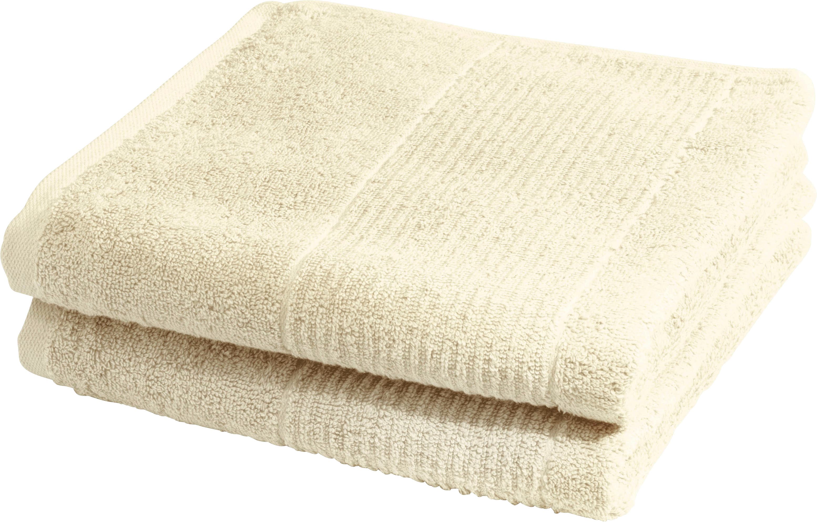 Badetuch FLEURESSE "2828", beige (creme, natur), B:90cm L:200cm, Frottier, Obermaterial: 100% Baumwolle, Handtücher, Badetuch, Duschhandtücher, Handtücher, Walkfrottee, 100% Baumwolle creme, natur B/L: 90cmx200cm, 1 Stk., Frottier