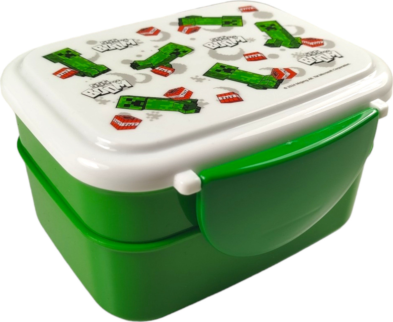 Minecraft Creeper & TNT Stapelbare lunchbox met bestek en clipsluiting