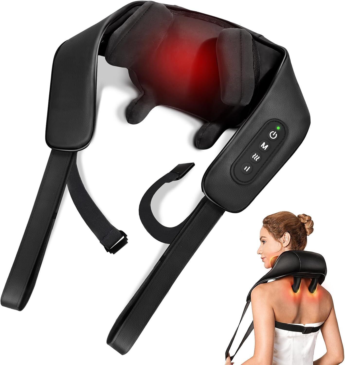 KNQZE KN9 beheiztes 4D-Nacken- und Schultermassagegerät   schwarz - Refurbished