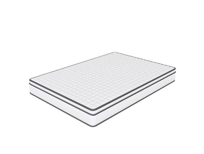 Matelas 90x200cm - Hauteur 25cm Ressorts Ensachés Fermeté Moyenne Surmatelas Intégré Mousse & Ressorts Bicolore Blanc & Gris