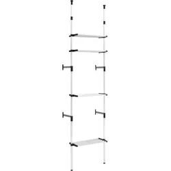vidaXL Teleskop-Garderobe mit Regalen Aluminium