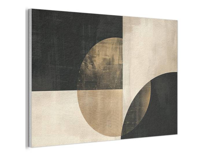 MuchoWow Akustikbild - Abstrakt - Geometrische Formen - Schwarz - Gold - 90x60, Ecru, Kunststoff, Rechteckig, 90x60x0.9 cm, Wandverkleidung, Akustikpaneele