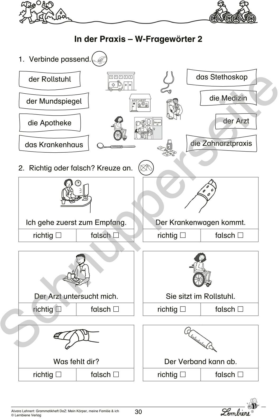 Lernbiene Grammatikheft DaZ: Mein Körper, meine Familie & ich