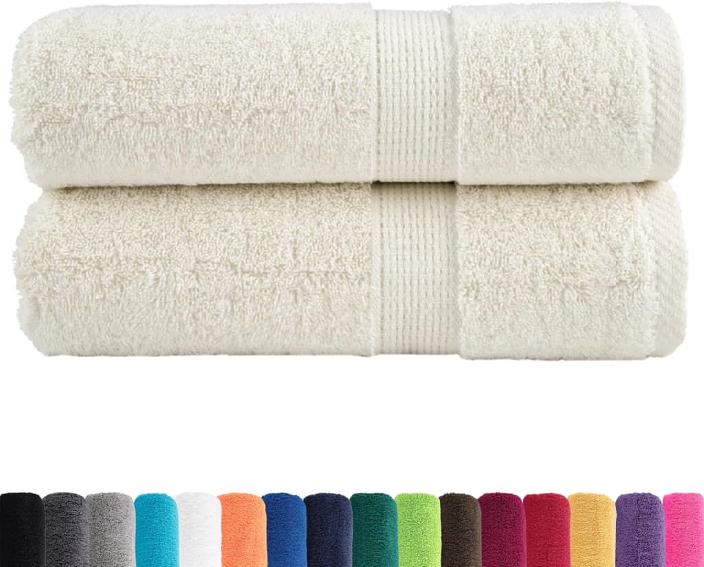 vidaXL Serviettes de toilette premium SOLUND 2 pièces Crème 30x30 cm