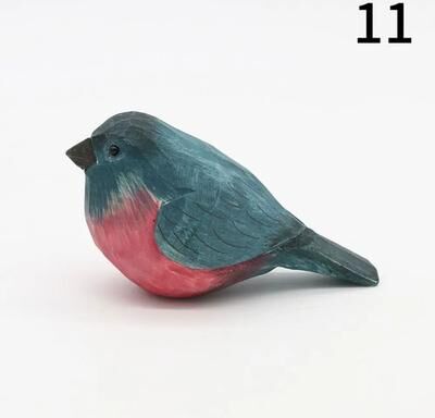 Inspire Select Handmade Wooden Bird Figurine Nordic Style Hand Carved Basswood Bird Decor Gift 11