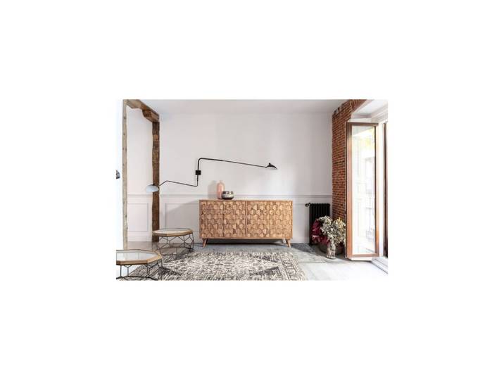 Buffet bas vintage en bois 4 portes l177