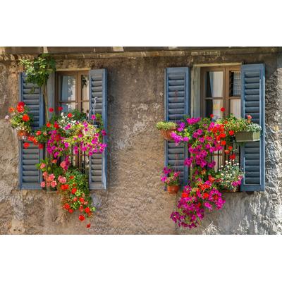 Fototapete PAPERMOON "Alte Fenster", bunt, B:5m L:2,8m, Vlies, Tapeten