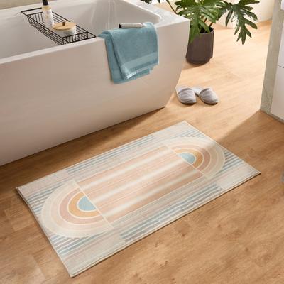 Badematte GINO FALCONE "Ariella GF-143", bunt (multi pastell), H:7mm, Polyester, Badematten, Badematte, Badteppich, bedruckt, modernes Design, weich & kuschelig