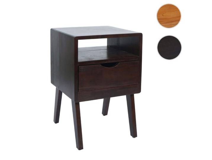 Table de chevet MCW-P16 64x42x40cm marron foncé