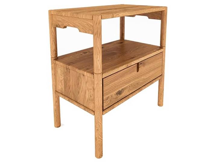 Lomadox Nachttisch Nachtschrank Nachkonsole, Eiche massiv geölt, Echtholz/Massivholz, montierte Lieferung