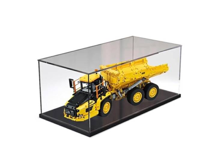 Acryl-Vitrine für Lego 42114 Anhängermodell, staubdichte, transparente Sammlungsvitrine (nur Displaybox) (schwarzer Sockel)