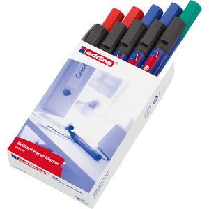 Edding Papermarker 30 Brillant Pigmentmarker, sortiert, Strichbreite 1,5-3 mm, 10 Stück