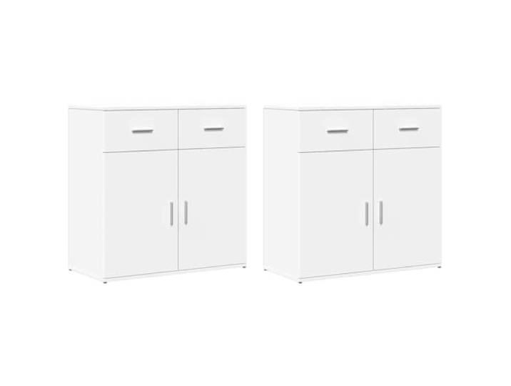 KGHFDVB Sideboard 2 STK Weiß 79x38x80 cm Holzwerkstoff Strapazierfähig, Feuchtigkeitsbeständig, Leicht zu Reinigen, Viel Stauraum für Bücher Und Dokumente