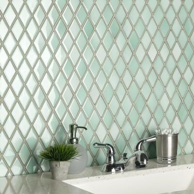"Merola Tile Hudson Kite Pistachio 10-1/8"" x 11-3/4"" Porcelain Mosaic Floor and Wall Tile"