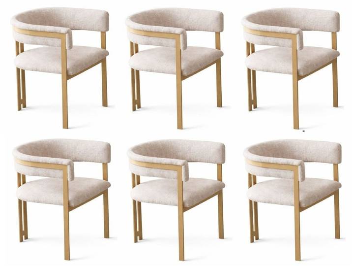 JVmoebel Esszimmerstuhl Beiger Esszimmerstuhl Stuhlset gepolsterter Stuhl Esszimmermöbel (6 St), Made in Europa