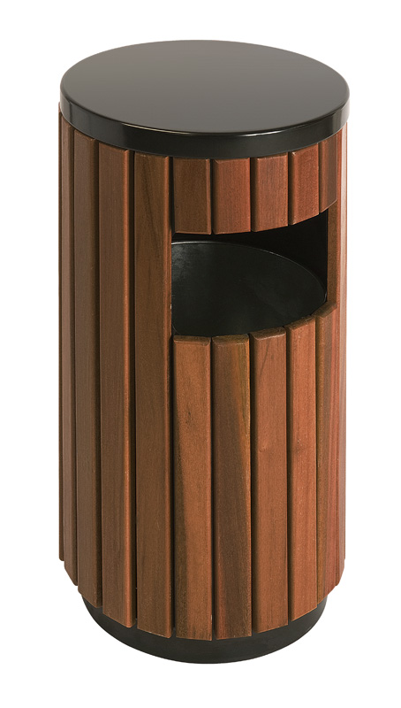 V-part Outdoor-Mülleimer 33 Liter Schwarz/Holz VB789458