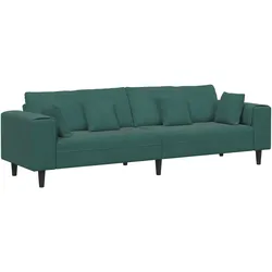 vidaXL Samt Sofa mit Kissen mit Kissen Dunkelgrün 208 cm Samt