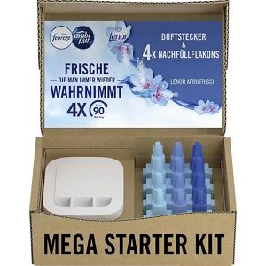 Febreze Raumduft 3Volution, Duftstecker, Starterset, elektrisch, 4 Nachfüller, Aprilfrisch