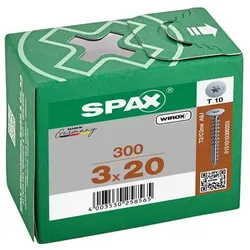 SPAX Rückwandschrauben »T10 Flachkopf WIROX« 3 x 20 mm 300 Stück