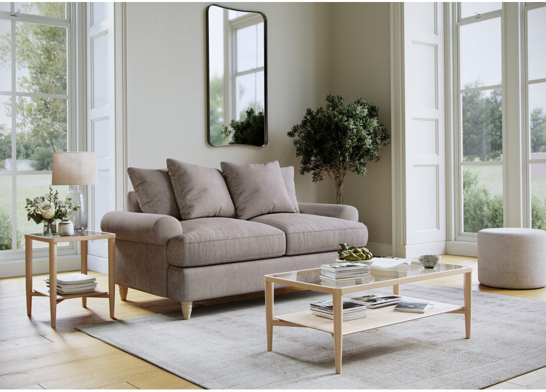 Rosalind Wheeler Eluster 2 Seater Sofa Beige 95cm H X 156cm W X 99cm D
