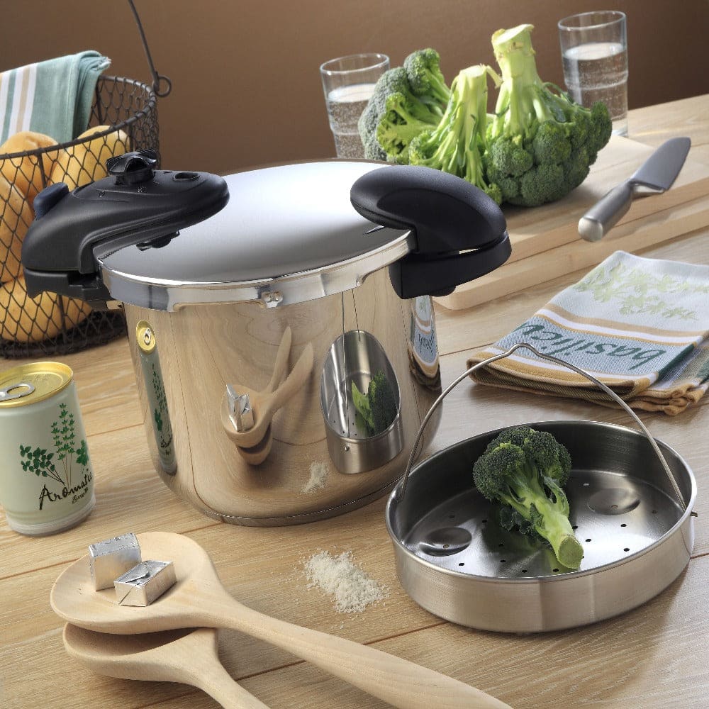 Kitchen Move Autocuiseur à baïonnette acier inoxydable argent ø24cm 10l Argenté 35x26x32cm