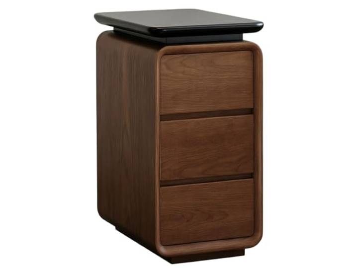 Nachttisch Schmaler Nachttisch mit 3 Schubladen for Schlafzimmer Nachtkonsole(Bruin,Groß)
