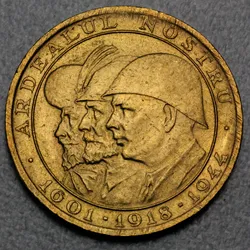 Goldmünze 20 Lei "Drei Könige" 1944 Ardealul Nostru 1601-1918-1944 (Rumänien)