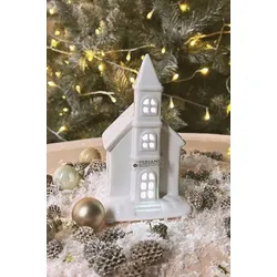 Kirche Novella 16cm LED cremeweiß Porzellan