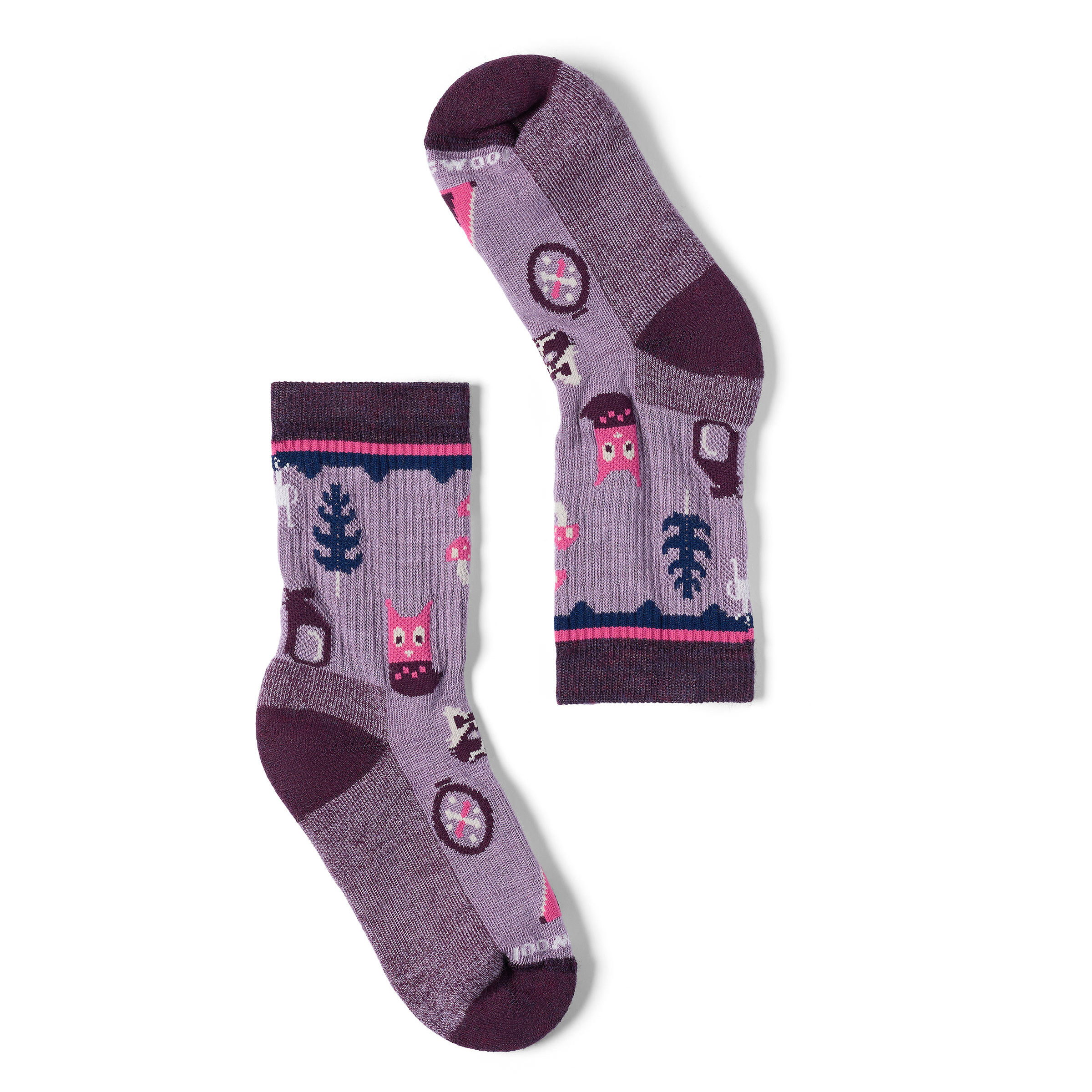 Smartwool Hike Light Cushion Critter Cache Kinder Wandersocken purple dawn Größe 29 Trekking Widerstandsfähig Merinowolle