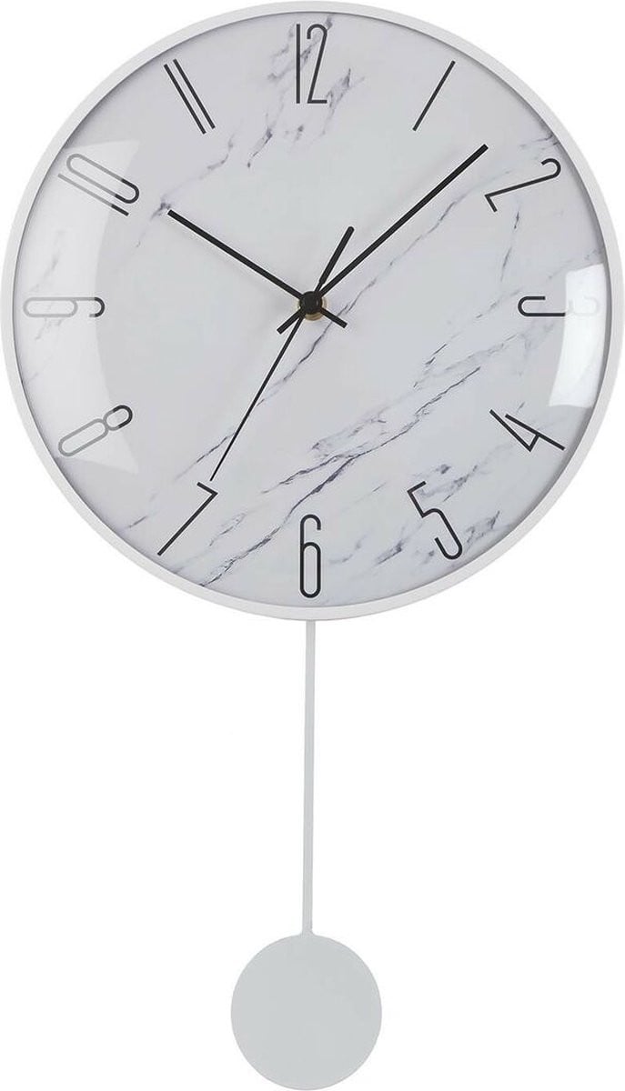 Versa Muurklok Versa Slinger van Metaal, Kristal en Hout MDF, B/D/H: 56 x 4,5 x 29 cm