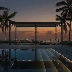 Weide Deluxe Elektrisch Pavillon Terrassenüberdachung Alu Led 3,6X5,3 M