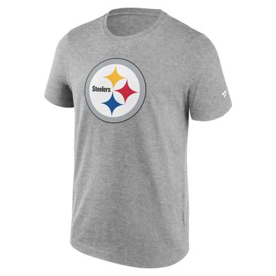 T-Shirt FANATICS "Fanatics T-Shirt Pittsburgh Steelers Primary Logo Graphic", Damen, Gr. M, grau, 100% Baumwolle, Shirts T-Shirt